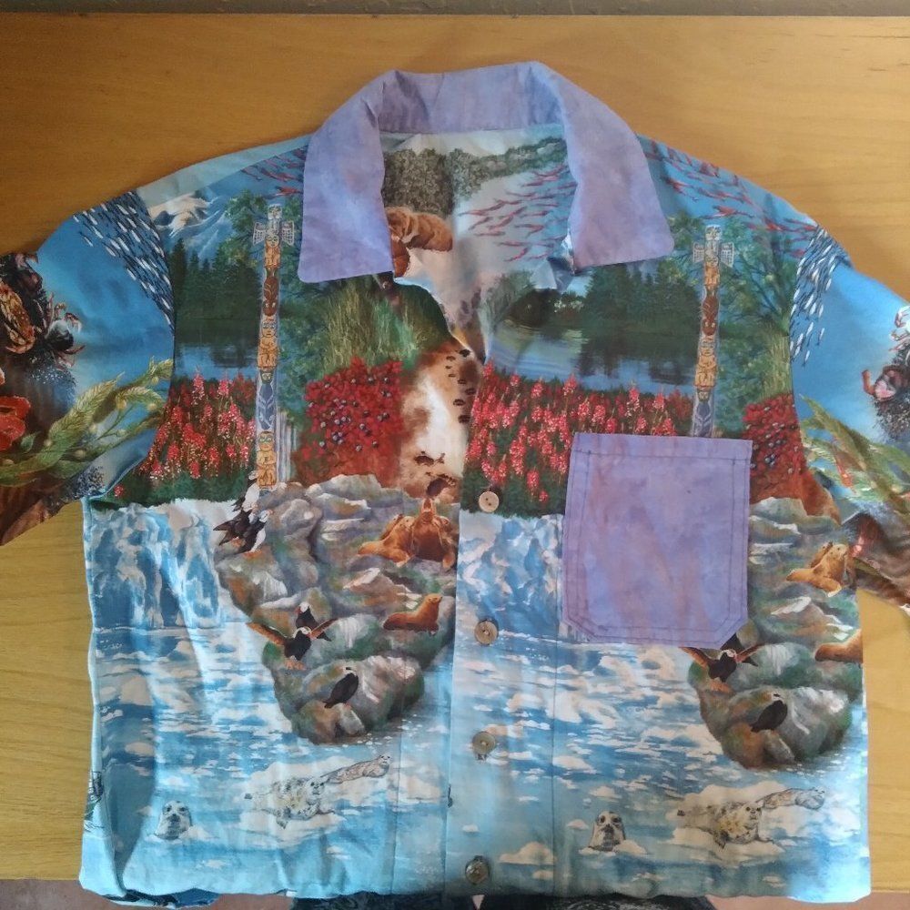 Vintage Hand Made Landscape Seascape AOP Shirt